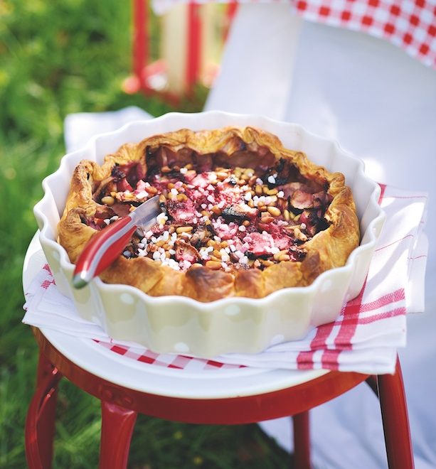 tarte au pomme et aux framboises