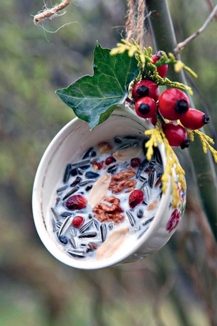 tuto pour faire des mangeoires d'oiseaux pour l'hiver