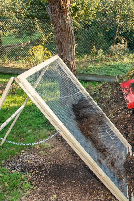 JOIEYOU Tamis de jardin, tamis de compost à manivelle - Tamis à